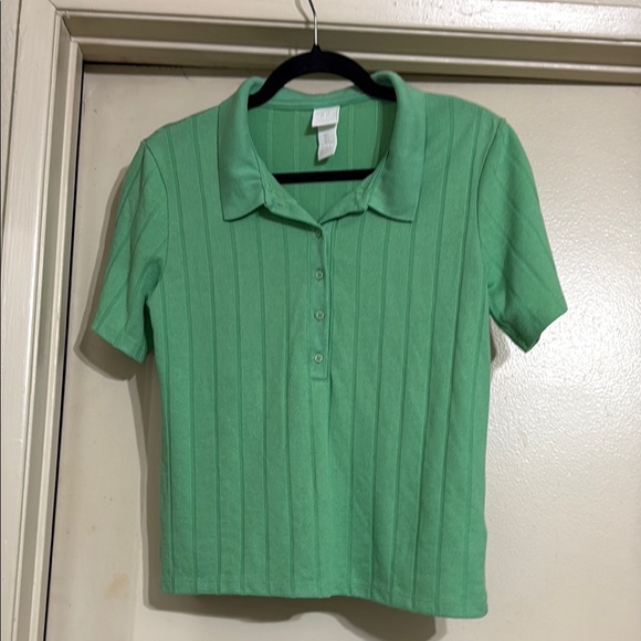 H&M Green Ribbed knit top - Picture 2 of 6